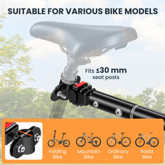 Aosom Foldable Bike Cargo Trailer Cart with Hitch, 88 lbs. Capacity, Black