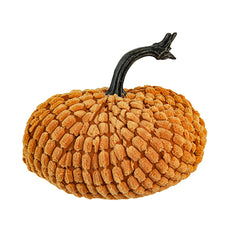 Set of 2, 6.5x6.5x6"H Chenille Weighted Pumpkin orange, Pumpkin Ornament Decor for Holiday Harvest Festival Fall Festival & Thanksgiving