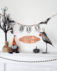 67x7.3"H Iron Boo Banner W/Bats, for Halloween Holiday Decor