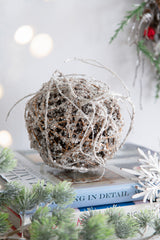 D6" Iced Twig Ball, Decorative Hanging Ball Christmas Tree Ornaments for Holiday Party Decorations, Set of 4