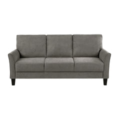 Modern Contemporary Sofa Set 3pc Brown Gray Upholstered Sofa Loveseat Chair Plush Seat Comfort Durable Solid Wood Living Room Furniture