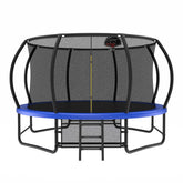 14FT Trampoline with Enclosure - Recreational Trampolines with Ladder and AntiRust Coating, ASTM Approval Outdoor Trampoline for Kids