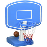 Outsunny Pool Basketball Hoop Poolside with Ball and Pump, Basketball Goal for Inground Pools and Swimming Pool Games, Blue