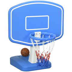 Outsunny Pool Basketball Hoop Poolside with Ball and Pump, Basketball Goal for Inground Pools and Swimming Pool Games, Blue