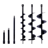 Auger Drill Bit for Planting Hole, Bulb Bedding Digging Post Hole Planting Tool for 3/4" Shaft Auger,Hole Digger Replacement Auger Bits Earth Auger Digging Bit 4IN+6IN+8IN+EXTENSION ROD KIT
