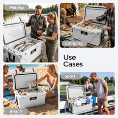 White outdoor Camping Picnic Fishing portable cooler 65QT Portable Insulated Cooler Box