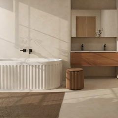 67" Luxury Handcrafted Stone Resin Freestanding Soaking Bathtub with Overflow in Matte White, cUPC Certified - 23S13-67
