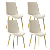 Dining Chairs Set of 4, Modern Design Home Chairs, PU Leather Metal Dining Chairs for Kitchen Dining Room-White