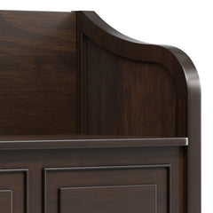 Connaught 56 inch Wide Solid Wood Wide Entryway Storage Bench in Chestnut Brown