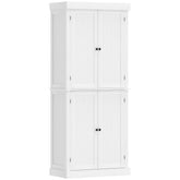HOMCOM 72" Kitchen Cabinet, Pantry Storage Cabinet with Doors and Shelves, Freestanding Food Pantry Cabinet, White Wood Grain