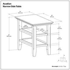 Acadian Narrow Side Table