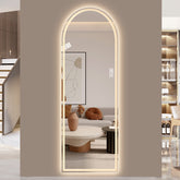 65" x 21" Arch LED Bathroom Mirror - Dimmable Wall Mount Vanity Mirror with Anti-Fog, Shatterproof Glass, Tri-Color Lighting for Makeup Studio & Home Gym