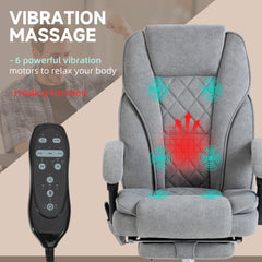 Vinsetto Massage Office Chair, Heated Reclining Computer Chair with Adjustable Height and Footrest