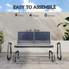 Outsunny 2-Person Outdoor Glider Bench, Patio Double Swing Rocking Chair Loveseat with
Steel Frame, Dark Blue