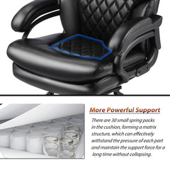 500lbs Big and Tall Office Chair for Heavy People Executive Office Chair with Wide Spring Seat Computer Desk Chair 360 Swivel Home Office Desk Chair