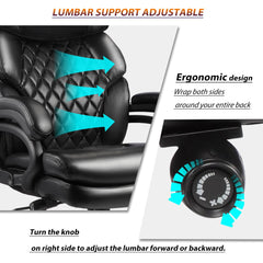 500lbs Big and Tall Office Chair for Heavy People Executive Office Chair with Wide Spring Seat Computer Desk Chair 360 Swivel Home Office Desk Chair