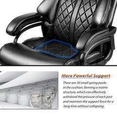 500lbs Big and Tall Office Chair for Heavy People Executive Office Chair with Wide Spring Seat Computer Desk Chair 360 Swivel Home Office Desk Chair