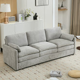 89" Cozy Upholstered 3-seater Sofa Oversized Comfy Cloud Sofa Double Cushion 3-seater Sofa Plush Cushion Sofa Couch for Living Room, Light Grey