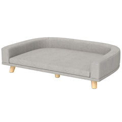 PawHut Dog Sofa Couch Bed with Washable Cushion for Large Dogs, Cats, Gray