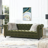 Alto 88" Tufted Chesterfield Sofa, Olive Green Performance Velvet