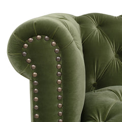 Alto 88" Tufted Chesterfield Sofa, Olive Green Performance Velvet