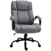 High Back Big and Tall Executive Office Chair 484lbs with Wide Seat, Computer Desk Chair with Linen Fabric, Adjustable Height, Swivel Wheels, Light Grey