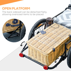Aosom Trailer for Bike, Bicycle Cargo Trailer with Removable Storage Box, No Bottom