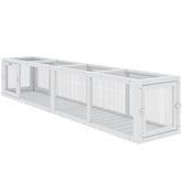 PawHut Wooden Cat Run with Weather Protection, Connecting Inside and Outside, 79"L x 15"W x 15"H, White
