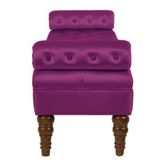 Velvet Long bed Bench for Bedroom,Upholstered Window Bench with Tufted Button,Entryway Bench,Bolster Bench for Living Room-Violet