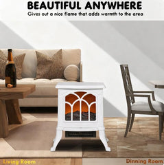 Freestanding Fireplace Stove,Electric Fireplace Heater with Realistic Logs and Flame Effect