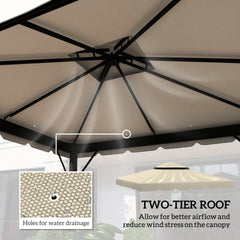 Outsunny Model 84C-051 or 84C-269 10' x 10' Gazebo Replacement Canopy, Beige