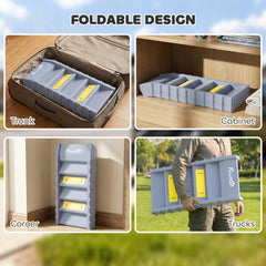 PawHut Dog Stairs for Car Truck SUV, Foldable Dog Ramp for Medium Small Dogs, Gray