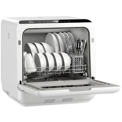 HOMCOM Countertop Dishwasher, Portable Mini Dishwasher with 1.6 Gal Built-in Water Tank, 5 Washing Programs, Air-Dry Function