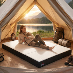 HOMCOM Trifold Mattress, 6 Inch Memory Foam Mattress for Guest, Camping, RV, Travel, Yoga, Made in USA, 75" x 54" x 6"