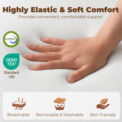 HOMCOM Trifold Mattress, 6 Inch Memory Foam Mattress for Guest, Camping, RV, Travel, Yoga, Made in USA, 75" x 38" x 6"