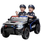 Qaba Licensed Dodge Ride On Police Car for Kids with 2 Seater, Remote, Suspension, Flashing Lights, Siren for Ages 3-6, Black