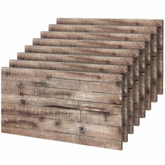 HOMCOM 8-Pack 3D Faux Wood Wall Panels, Lightweight Polyurethane Panels for Interior and Exterior Accent Walls, Gray Wood Grain