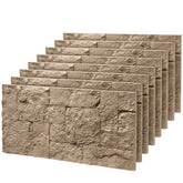 HOMCOM 8-Pack 3D Faux Stone Wall Panels, Lightweight Polyurethane Panels for Interior and Exterior Accent Walls, Beige