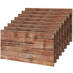 HOMCOM 8-Pack 3D Faux Wood Wall Panels, Lightweight Polyurethane Panels for Interior and Exterior Accent Walls, Brown