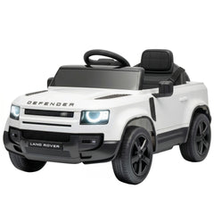 Qaba 12V Ride on Car Licensed Land Rover with Remote, Suspension, Slow Start, 3 Speeds, Lights, Music, Horn for 3-5, White