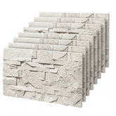 HOMCOM 8-Pack 3D Faux Stone Wall Panels, Lightweight Polyurethane Panels for Interior and Exterior Accent Walls, Light Gray