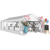 Outsunny Heavy Duty Party Tent, 13x26 ft Outdoor Wedding Event Shelter, with Removable Sidewalls & Windows, for Family Gatherings, White