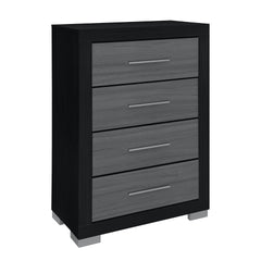 Elsa Black and Grey 5PC Storage and LED Full Bedroom Set