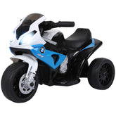 Aosom 6V 3 Wheeled Electric Motorcycle, Kids Motorcycle Licensed BMW with Headlight, Music, Blue
