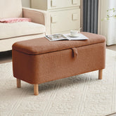 Basics Upholstered Storage Ottoman and Entryway Bench ORANGE
