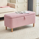 Basics Upholstered Storage Ottoman and Entryway Bench Pink
