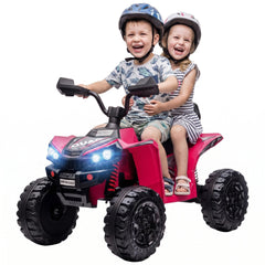 Qaba 24V 2 Seater Ride On Toys, Kids ATV 4 Wheeler with Dual Motors, High & Low Speed for Boys Girls Aged 3-8 Years, Pink