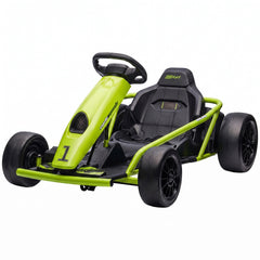 Aosom 24V Electric Go Kart for Kids, Drift Ride-On Racing Go Kart with 2 Speeds, for Boys Girls Aged 8-12 Years Old, Green