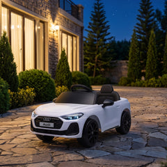 Qaba Audi A5L Licensed Electric Ride on Car for Kids 3-6 with Remote Control Dual Motors 4-Wheel Suspension Music, White