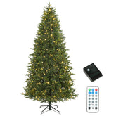 HOMCOM 7.5ft Prelit Christmas Tree with Dual-Color LEDs, All Realistic Tips, Hinged Xmas Nordmann Fir with 11 Modes, Remote